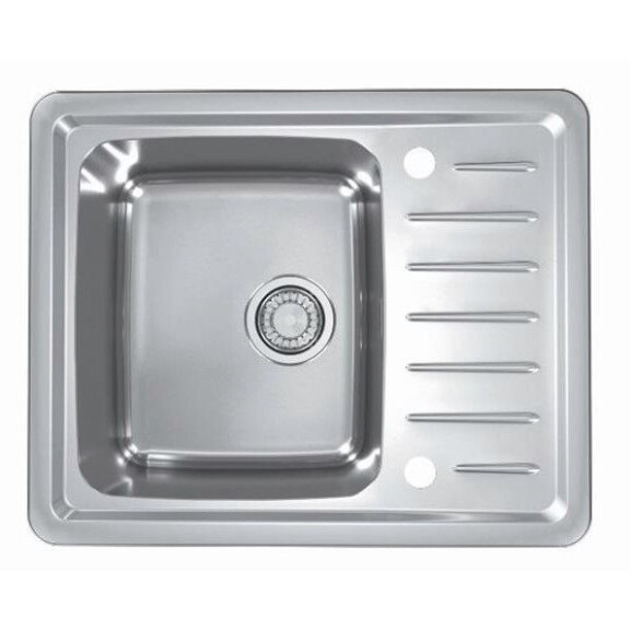 Alveus Galeo 10 Zlewozmywak stalowy jednokomorowy 50x61,5 cm z ociekaczem i korkiem automatycznym satynowy 1128552