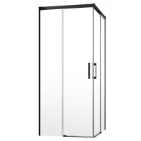 Radaway Idea Black KDD Drzwi prysznicowe przesuwne 90x200,5 cm lewe profile czarne szkło przezroczyste 387060-54-01L