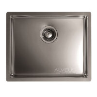 Alveus Monarch Quadrix 50 FS Zlewozmywak stalowy 55x45 cm 1-komorowy bez ociekacza antracyt 1103383