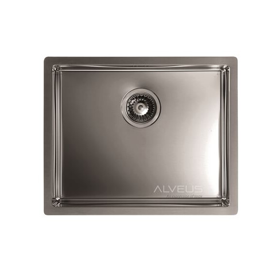 Alveus Monarch Quadrix 50 FS Zlewozmywak stalowy 55x45 cm 1-komorowy bez ociekacza antracyt 1103383