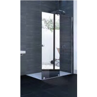 Huppe Xtensa Pure Walk-in częściowo w ramie 4-kąt Drzwi prysznicowe przesuwne 1-częściowe ze stałym segmentem 160,1-180x200 cm lewe mocowanie profile srebrny połysk szkło popielate Anti-Plaque XT0109.069.368