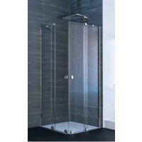 Xtensa Pure 4-kąt Wejście narożnikowe Drzwi prysznicowe przesuwne 2-częściowe (1/2) 75,1-80x200 cm profile czarne black edition szkło przezroczyste Anti-Plaque XT1302.123.322