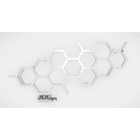 Terma Hex Poziomy Grzejnik łazienkowy 42,2x71,1 cm podłączenie YL lewy biały RAL 9016 WGH2X042071K916YL