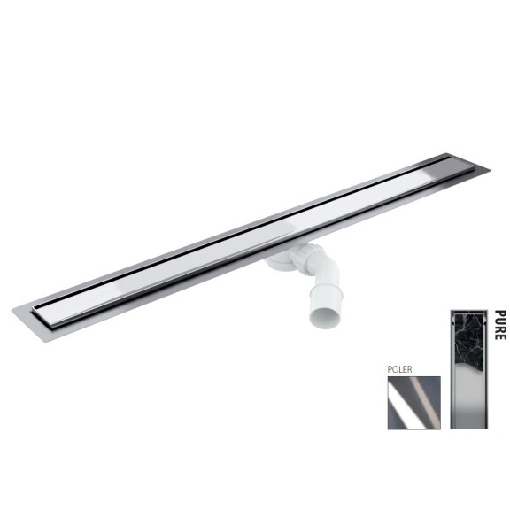 Wiper New Elite Pure Zestaw Odpływ liniowy 70 cm poler 100.3399.01.070