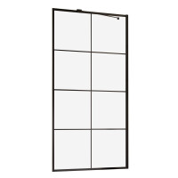 Radaway Idea Black PNJ Parawan nawannowy jednoczęściowy 70x150 cm profile czarne szkło Factory 10001070-54-55