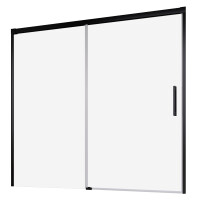 Radaway Idea Black PN DWJ Parawan nawannowy jednoczęściowy 160x150,5 cm prawy profile czarne szkło przezroczyste 10003160-54-01R