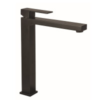 Paffoni Elle Bateria umywalkowa wysoka z korkiem click-clack czarny mat EL081KNO