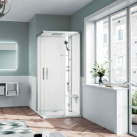 Novellini Glax 1 2.0 A Kabina prysznicowa 80x80x210 cm profile srebrne szkło przezroczyste G21A80M-1BB