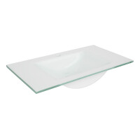 Defra Puro 80 Umywalka meblowa szklana 80x46 cm bez przelewu z otworem na baterię biała 3074