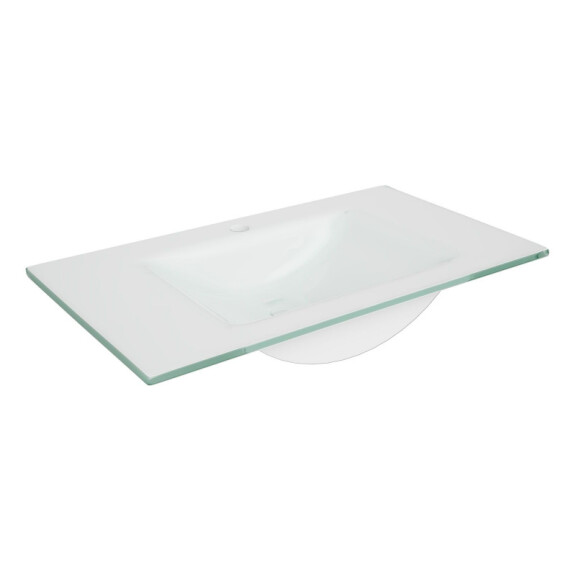 Defra Puro 80 Umywalka meblowa szklana 80x46 cm bez przelewu z otworem na baterię biała 3074
