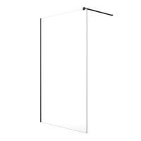 Radaway Modo New Black II Ścianka prysznicowa Walk-In 155x200 cm profile czarne szkło przezroczyste 389155-54-01