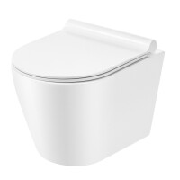 Legersen Dalia Zestaw Miska WC 48x36 cm bez kołnierza krótka + deska wolnoopadająca biała LEWC2217