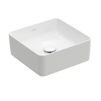 Villeroy & Boch Collaro Umywalka nablatowa mała 38x38 cm bez przelewu z powłoką CeramicPlus biała Weiss Alpin 4A2138R1