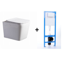Lavita Maio Zestaw Toaleta WC 53x35 cm bez kołnierza + deska wolnoopadająca + stelaż biała 5900378312208+5908211494838
