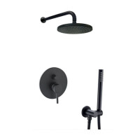 Paffoni Light Black Zestaw prysznicowy podtynkowy z deszczownicą czarny mat LIG015ZSC2A.NO