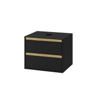 Excellent Tuto Szafka pod umywalkę nablatową 80x45,7x50 cm czarny mat/dąb MLEX.0104.800.BKBL