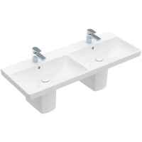 Villeroy & Boch Avento Umywalka meblowa podwójna 120x47 cm z przelewem z powłoką CeramicPlus weiss alpin 4A23CKR1