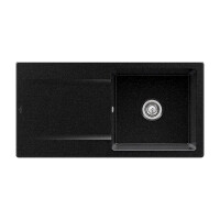 Villeroy&Boch Siluet 60 Flat Zlewozmywak ceramiczny 1-komorowy CeramicPlus 98x49 cm na równi z blatem z ociekaczem czarny Chromit 33361FJ0
