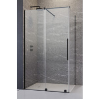 Radaway Furo Black KDJ Drzwi przesuwne 90x200 cm prawe profile czarne szkło przezroczyste 10104472-54-01R+10110430-01-01