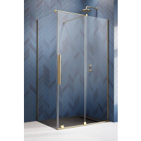 Radaway Furo Gold KDJ Drzwi przesuwne 110x200 cm lewe profile czarne szkło przezroczyste 10104572-09-01L+10110530-01-01