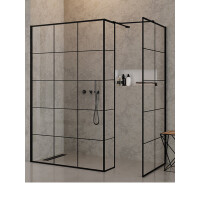 New Trendy New Modus Black Ścianka prysznicowa do kabiny Walk-in 100x200 cm z powłoką Active Shield profile czarne szkło przezroczyste EXK-0273