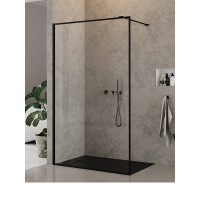 New Trendy New Modus Black Kabina prysznicowa Walk-in 70x200 cm z powłoką Active Shield profile czarne szkło przezroczyste EXK-0249