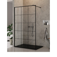 New Trendy New Modus Black Kabina prysznicowa Walk-in 140x200 cm z powłoką Active Shield profile czarne szkło przezroczyste EXK-0248