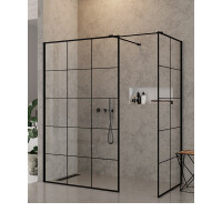 New Trendy New Modus Black Kabina prysznicowa Walk-in 120x100x200 cm z powłoką Active Shield profile czarne szkło przezroczyste EXK-0278