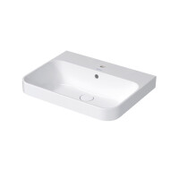 Duravit Happy D.2 Plus Umywalka meblowa 60x46 cm z przelewem z otworem na baterię biała z powłoką WonderGliss 23606000001