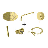 Kohlman Axel Gold Zestaw prysznicowy podtynkowy z deszczownicą 25 cm złoty QW210AGDR25