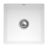 Villeroy&Boch Subway 50 SU Zlewozmywak ceramiczny 1-komorowy CeramicPlus 44x44 cm z korkiem pop-up podblatowy bez ociekacza biały Stone White 332502RW