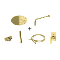 Kohlman Experience Gold Zestaw prysznicowy podtynkowy z deszczownicą 25 cm złoty QW210EGDR25