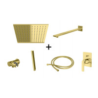 Kohlman Experience Gold Zestaw prysznicowy podtynkowy z deszczownicą 30x30 cm złoty QW210EGDQ30
