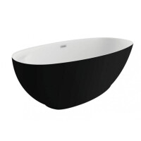 Polimat Kivi Wanna wolnostojąca 165x75 cm czarny mat 00473