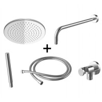 Kohlman Texen Zestaw prysznicowy natynkowy z deszczownicą 25 cm chrom QW210TR25