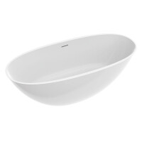 Marmorin Wila II Wanna wolnostojąca 168x76 cm z przelewem biały połysk PW620011680006