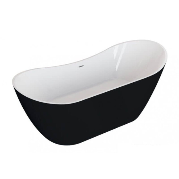 Polimat Abi Wanna wolnostojąca 180x80 cm czarny mat 00044