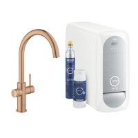 Grohe Blue Home Bateria kuchenna wysoka z funkcją filtrowania wody brushed warm sunset 31455DL1