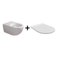 Flaminia App Zestaw Toaleta WC 54x36 cm bez kołnierza z deską wolnoopadającą biały AP118G+QKCW09