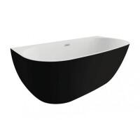 Polimat Risa Wanna wolnostojąca przyścienna 160x80 cm czarny mat 00479
