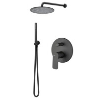 Vema Slate Zestaw prysznicowy podtynkowy z deszczownicą 30 cm czarny SLAZES30/CZAR