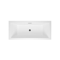 Excellent Heaven Slim Wanna prostokątna 160x75 cm z przelewem Flow biała/czarny mat WAEX.HEV16WHS+ARIN.FLOW.BL