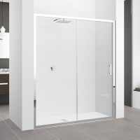 Novellini Zephyros 2P Drzwi przesuwne 136-142x195 cm profile białe szkło przezroczyste ZEPHYR2P136-1A