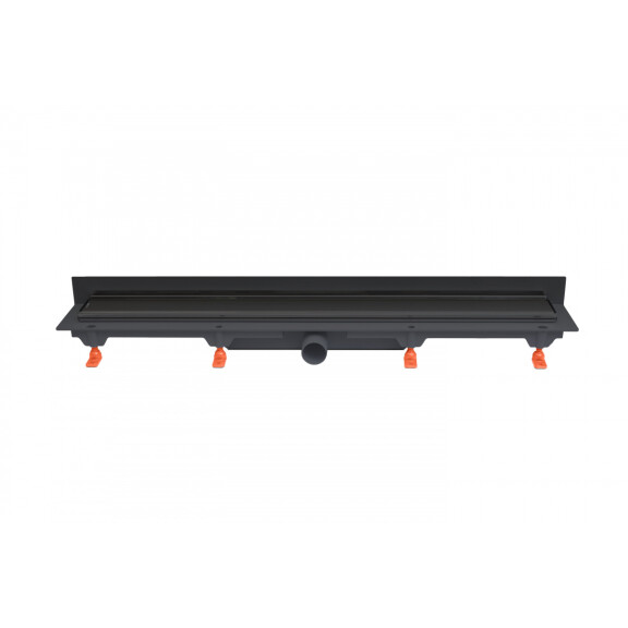 Werit/Jomo JomoTech Exclusive Wall 40 Odpływ liniowy przyścienny 85 cm z maskownicą 2-stronną Flis czarny mat 175-30850401-38
