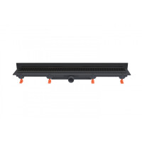 Werit/Jomo JomoTech Exclusive Wall 40 Odpływ liniowy przyścienny 85 cm z maskownicą Exclusive czarny mat 175-10850401-38
