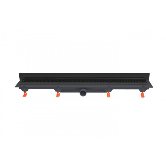 Werit/Jomo JomoTech Exclusive Wall 40 Odpływ liniowy przyścienny 85 cm z maskownicą Exclusive czarny mat 175-10850401-38