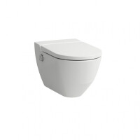 Laufen Cleanet Navia Toaleta myjąca podwieszana 58x37 cm Rimless bez kołnierza z deską wolnoopadającą i szkliwieniem LCC biała H8206014000001