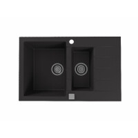 Alveus Cadit 70 Zlewozmywak granitowy półtorakomorowy 79x50 cm czarny 1131361