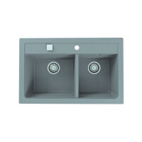 Alveus Atrox 50 Zlewozmywak granitowy dwukomorowy 79x50 cm concrete 1132001