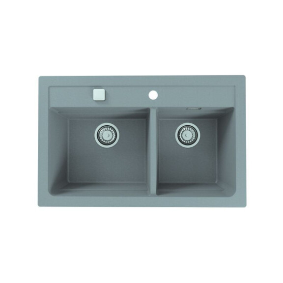 Alveus Atrox 50 Zlewozmywak granitowy dwukomorowy 79x50 cm concrete 1132001
